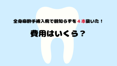 親知らずの抜歯費用はいくら 全身麻酔の手術入院で４本一気に抜いてきたよ Naco Mura Official Blog